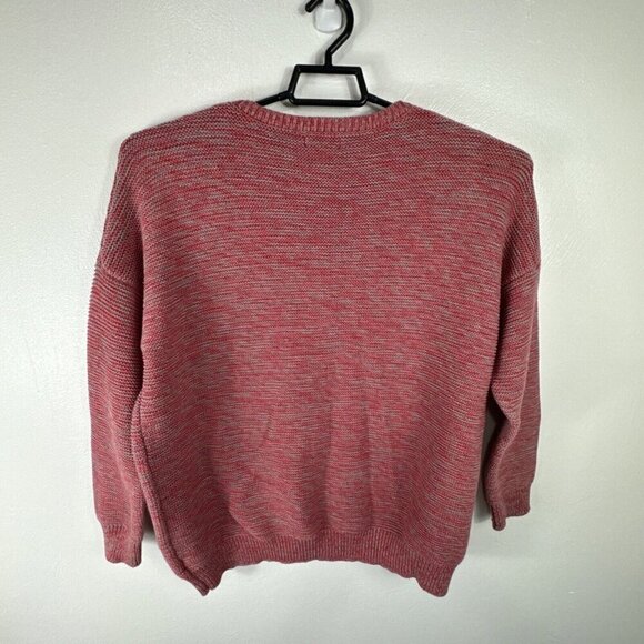 BDG Men's L Crew Sweater Pink Coral Gray Marled - Picture 9 of 14